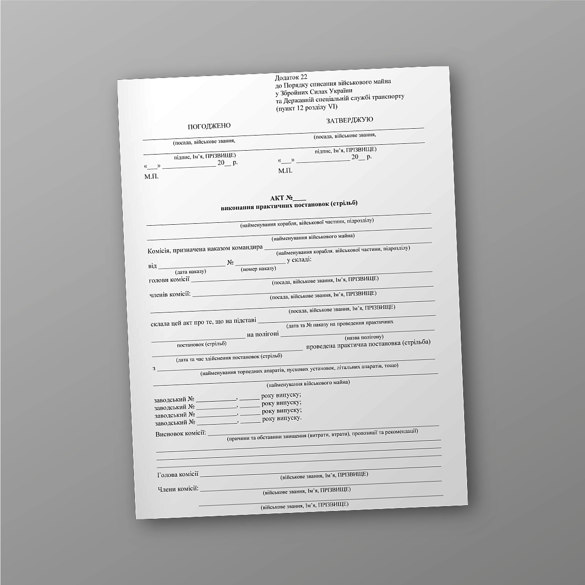 Act of performing practical performances (shootings) | PrintTo: