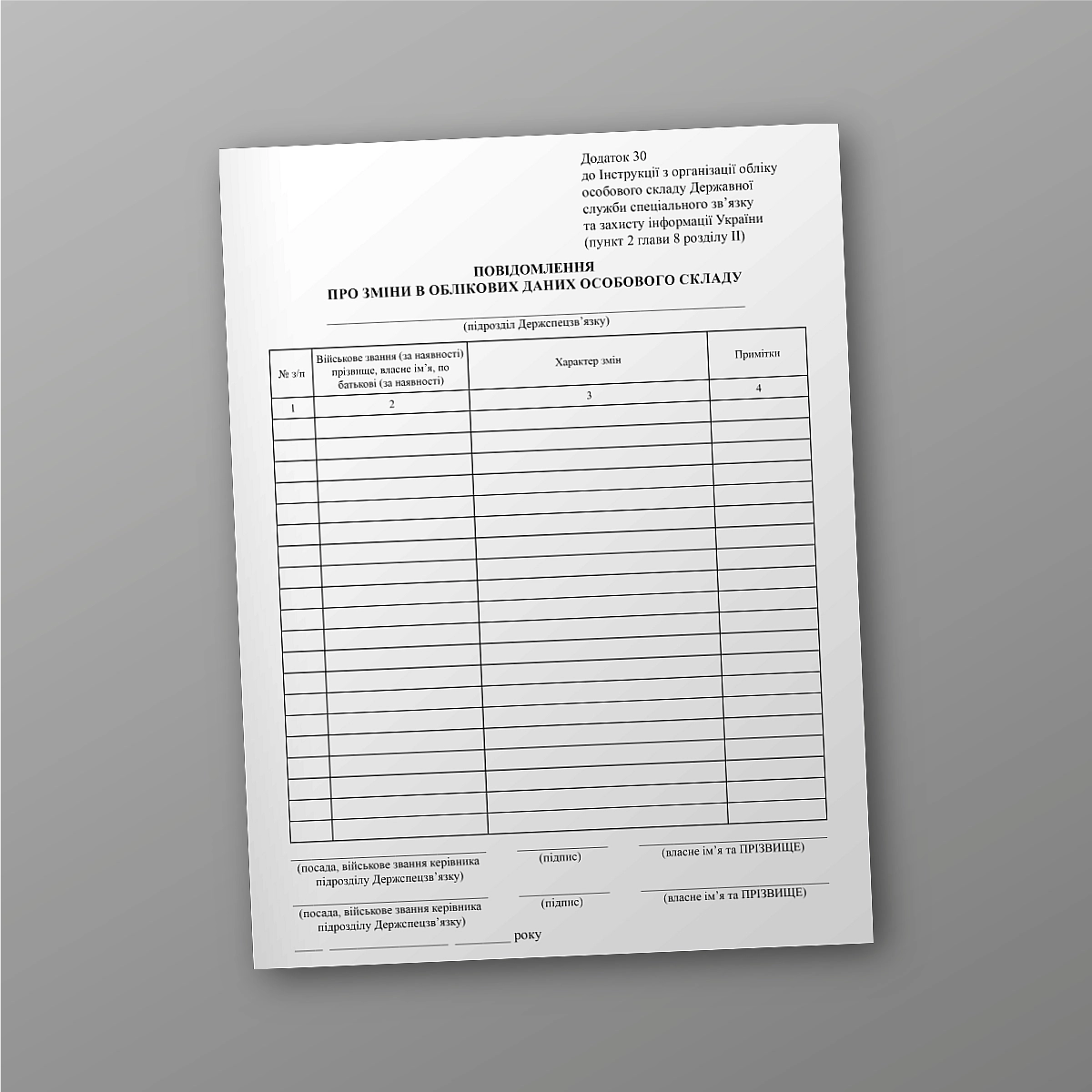 Notification of changes in personnel credentials | PrintTo: