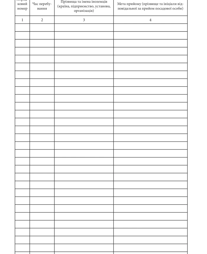 Journal of accounting of business meetings with foreign delegations, groups, foreign citizens | PrintTo:
