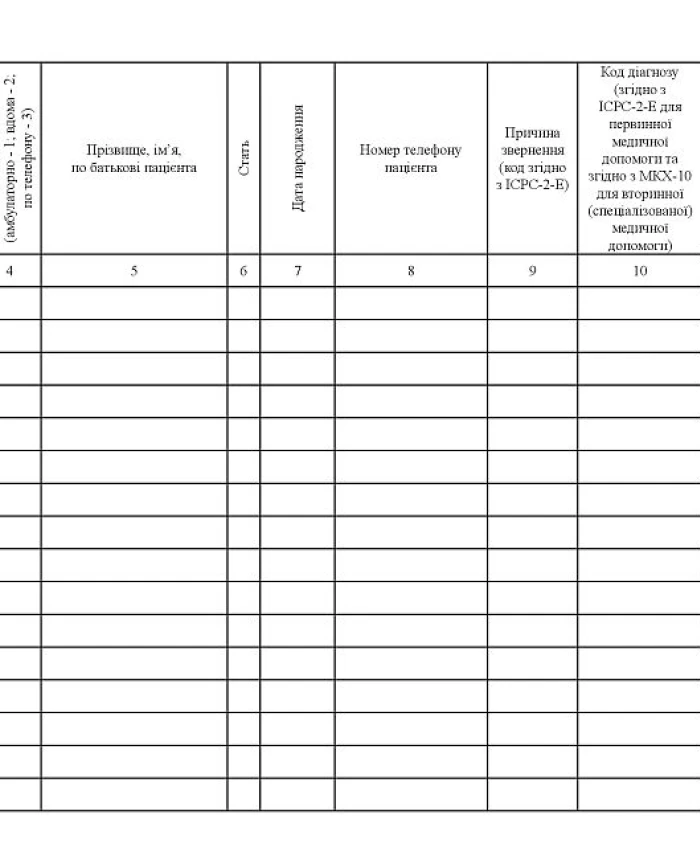Journal of registration of outpatients | PrintTo: