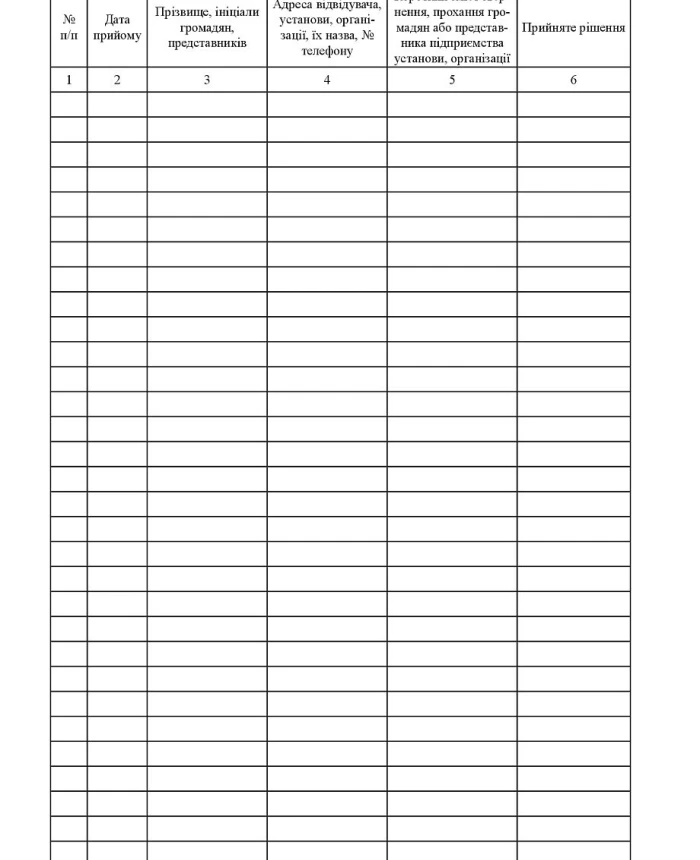 Book of registration of reception of citizens, representatives of enterprises, institutions, organizations on issues of the permit system | PrintTo: