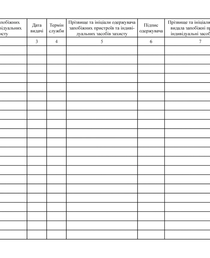 Logbook of issuance of protective devices and personal protective equipment | PrintTo: Logbook of issuance of protective devices and personal protective equipment | PrintTo: