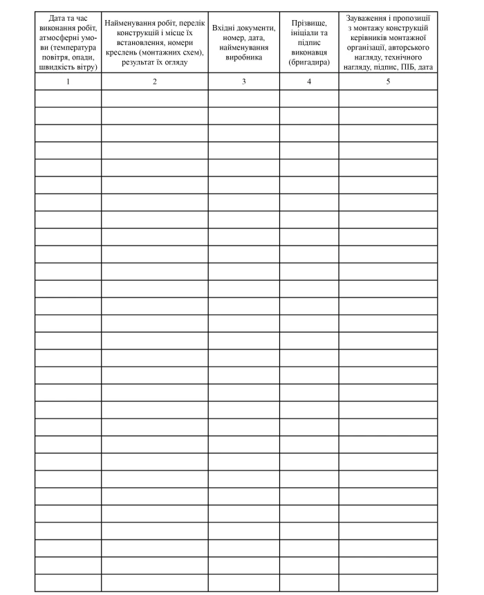 Log of work on the installation of building structures | PrintTo: Log of work on the installation of building structures | PrintTo: