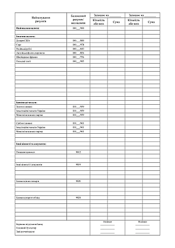 Book of accounting for cash of the operating cash desk and other valuables of the bank на Printto.ua