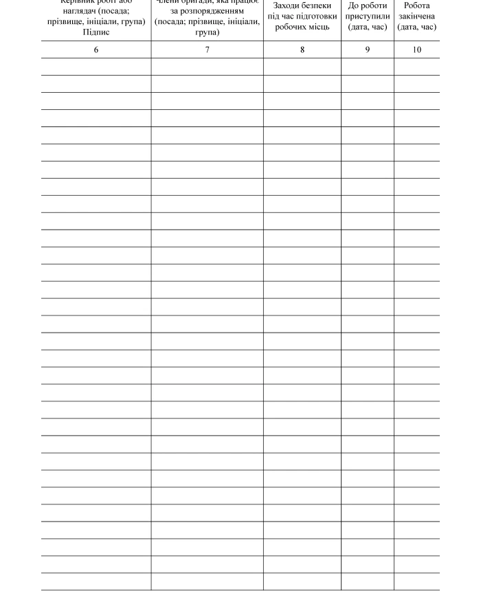 Work log for orders and orders, portrait orientation | PrintTo: