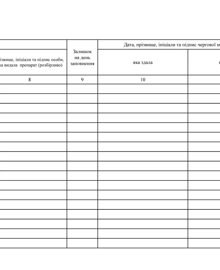 Journal of registration of selected biological materialJournal of registration of narcotic drugs, psychotropic substances and precursors at the posts of departments of medical and preventive healthcare institutions | PrintTo: Journal of registration of selected biological materialJournal of registration of narcotic drugs, psychotropic substances and precursors at the posts of departments of medical and preventive healthcare institutions | PrintTo: