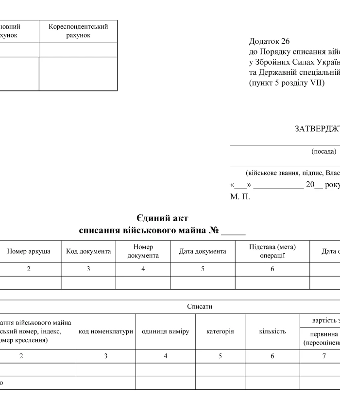 Single act of writing off military property | PrintTo: