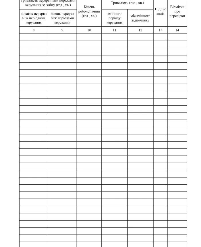 Individual driver's logbook | PrintTo: