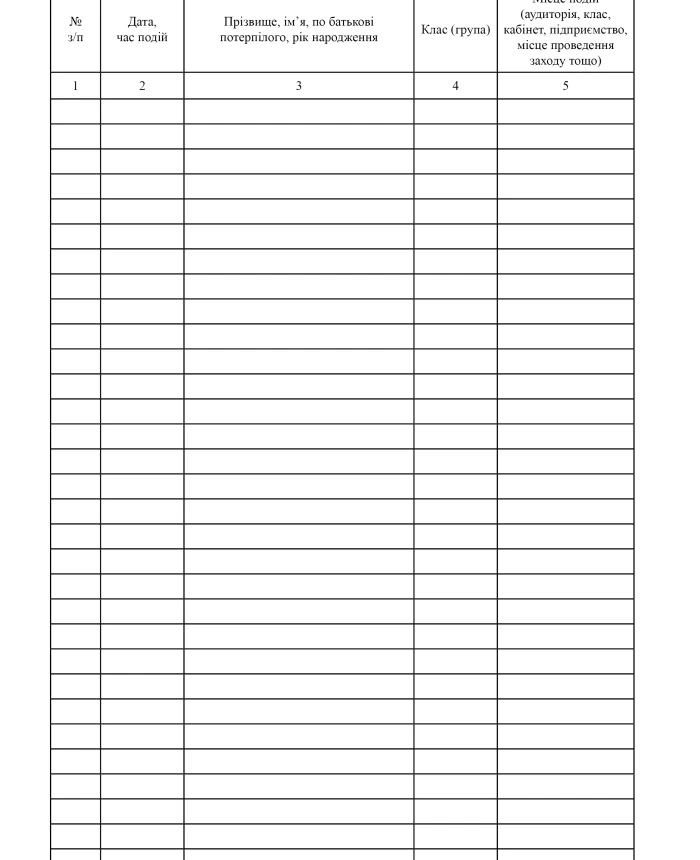 Logbook of accidents that occurred with students | PrintTo: Logbook of accidents that occurred with students | PrintTo: