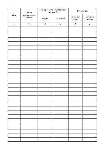 Book of accounting of settlement transactions per business unit, Form 2 (without hologram) | PrintTo: Книга учета расчетных операций на хозяйственную единицу, Форма 2 (без голограммы) на Printto.ua