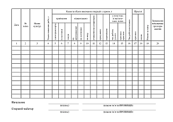 Log of operation of the elevator and mechanized grain storage facilities (RBO, SOB, MOB) | PrintTo: Журнал роботи елеватора та механізованих зерносховищ (РБО, СОБ, МОБ) на Printto.ua