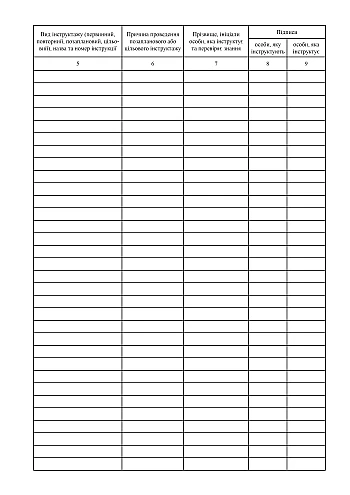 Logbook of registration of instructions on labor protection in the workplace, order 1514 | PrintTo: Logbook of registration of instructions on labor protection in the workplace, order 1514 на Printto.ua