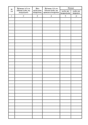 Registration log of introductory life safety briefing for students in the training log | PrintTo: Registration log of introductory life safety briefing for students in the training log на Printto.ua