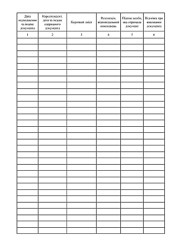 Incoming documents registration journal | PrintTo: Журнал регистрации входящих документов, приказ 1000/5 на Printto.ua