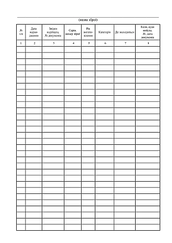 Weapon registration book | PrintTo: Книга номерного обліку зброї на Printto.ua