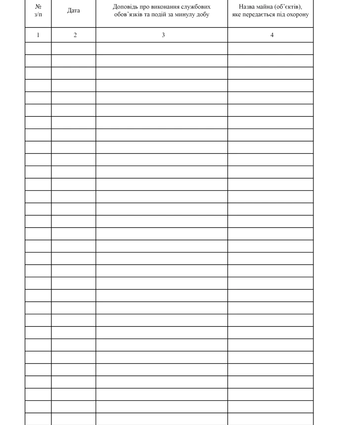 Log of reception and handover of duty at the facility | PrintTo: Log of reception and handover of duty at the facility | PrintTo: