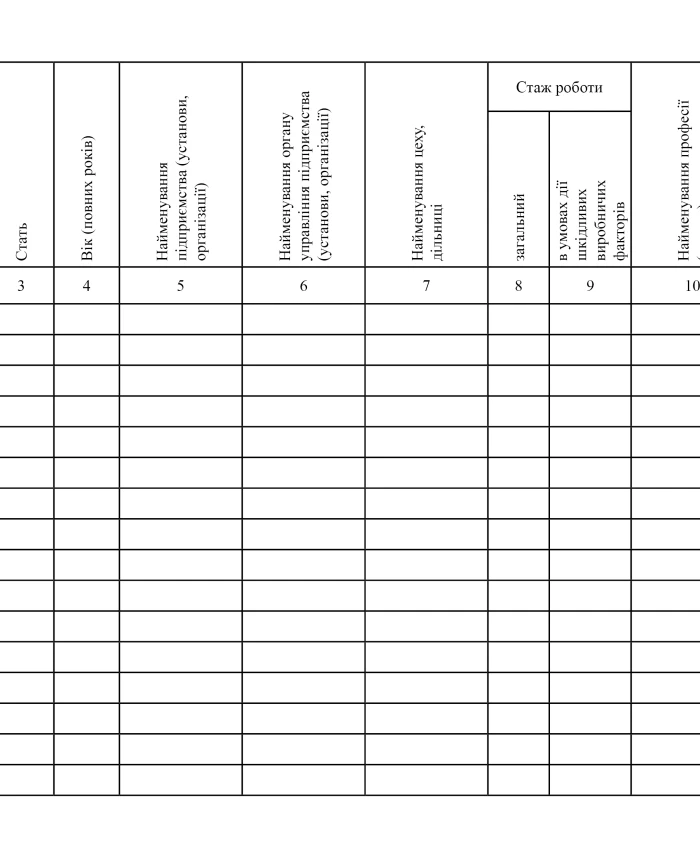 Occupational disease (poisoning) registration log | PrintTo: