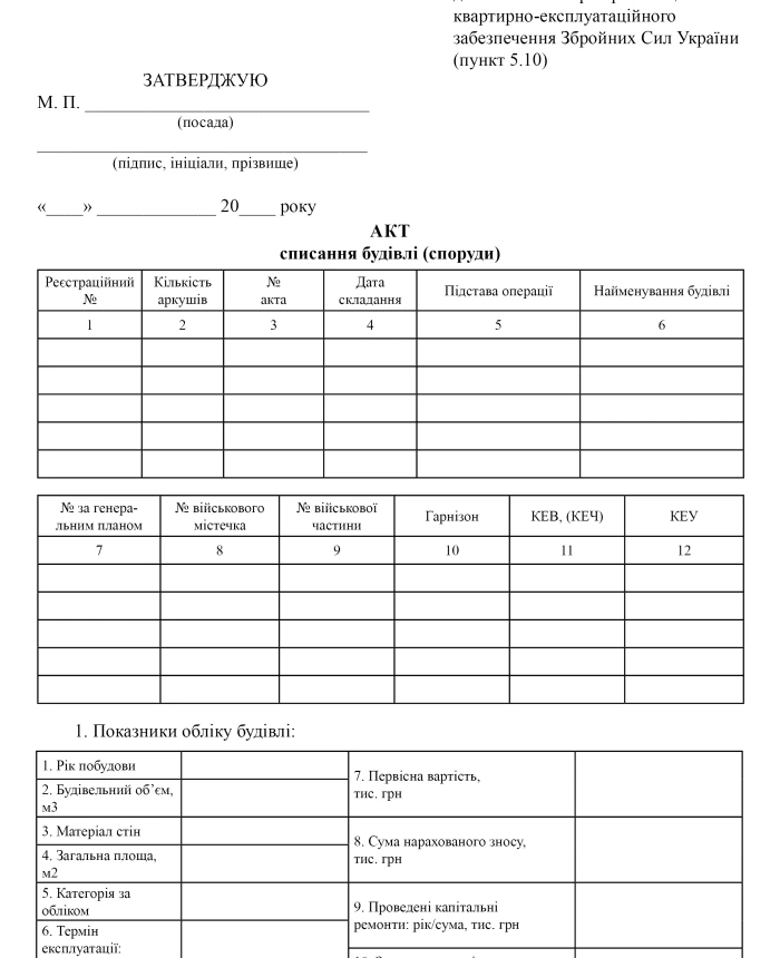 Building (structure) decommissioning certificate | PrintTo:
