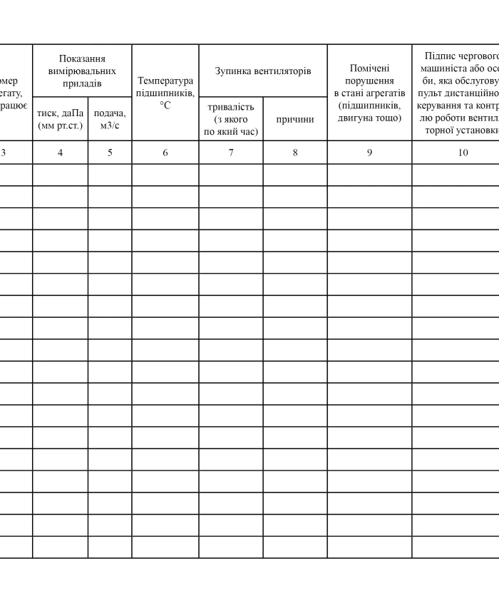 Fan unit operation record book | PrintTo: