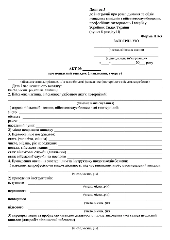 Accident report (disappearance, death) | PrintTo: Акт про нещасний випадок (зникнення, смерть) на Printto.ua