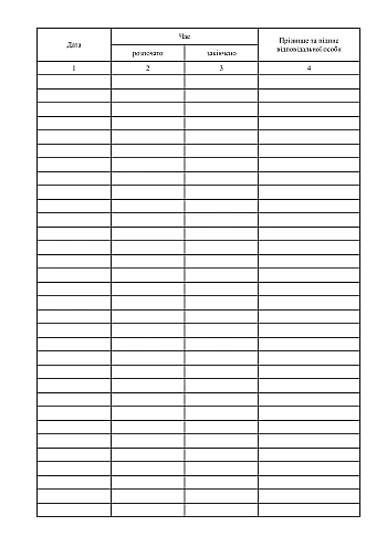 Ventilation logbook in the office | PrintTo: Журнал реєстрації провітрювання в кабінеті на Printto.ua