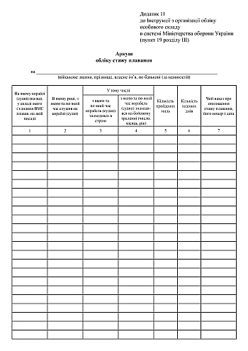Sailing experience record sheet | PrintTo: Лист учета стажа плавания на Printto.ua