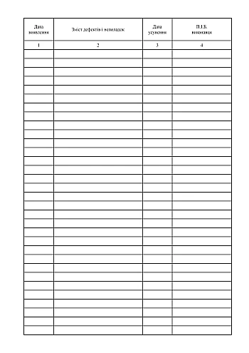 Logbook of defects and malfunctions in electrical installations | PrintTo: Журнал дефектів та неполадок на електроустановках на Printto.ua
