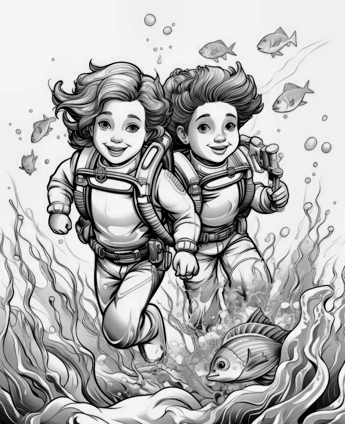 Ocean Adventure Explorers: Underwater Quest coloring book for 8-12 year olds | PrintTo: