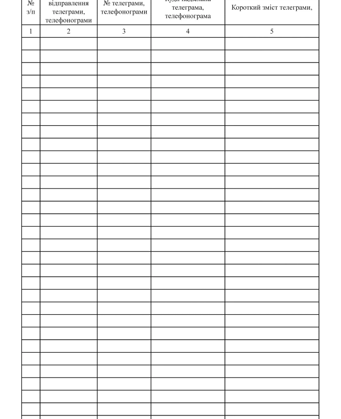 Journal of accounting of outgoing telegrams and phonegrams | PrintTo: Journal of accounting of outgoing telegrams and phonegrams | PrintTo: