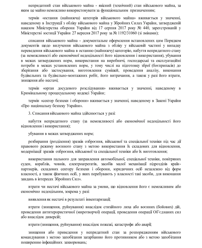 Order No. 81. On the approval of the Procedure for writing off military property in the Armed Forces of Ukraine and the State Special Service of Transport | PrintTo: Order No. 81. On the approval of the Procedure for writing off military property in the Armed Forces of Ukraine and the State Special Service of Transport | PrintTo: