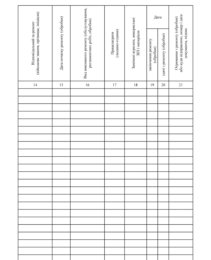 Record book of repair (maintenance and processing) of military equipment and other military property | PrintTo: Record book of repair (maintenance and processing) of military equipment and other military property | PrintTo: