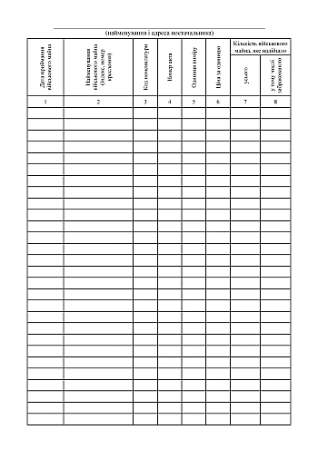 Record book of rejected military property | PrintTo: Книга обліку забракованого військового майна на Printto.ua