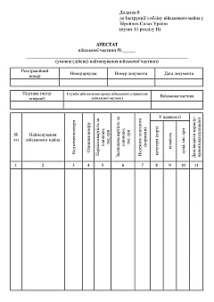 Certificate of the military unit | PrintTo: