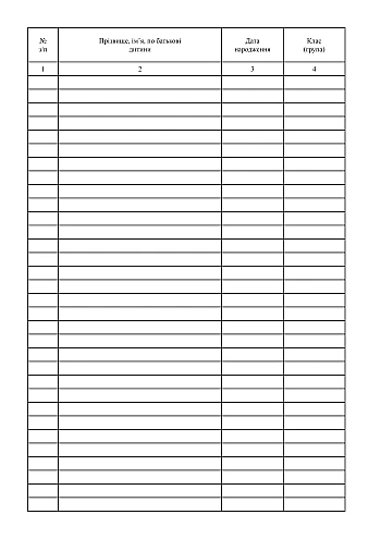 Register of children with special educational needs | PrintTo: Журнал обліку дітей з особливими освітніми потребами на Printto.ua