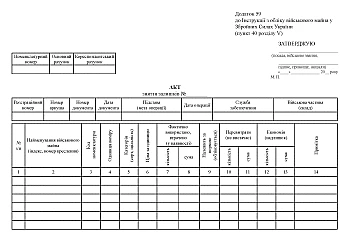 Act of withdrawal of remains | PrintTo: Акт снятия остатков на Printto.ua