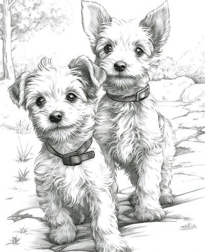 Paws and Whiskers The Great Puppy Quest – an adventure in a coloring book for children aged 8-12 | PrintTo: