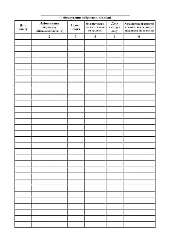 Record book of defective weapons and military equipment | PrintTo: Книга учета неисправного вооружения и военной техники на Printto.ua