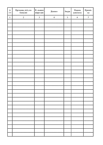 Logbook of outpatient admissions of the medical center | PrintTo: Logbook of outpatient admissions of the medical center на Printto.ua