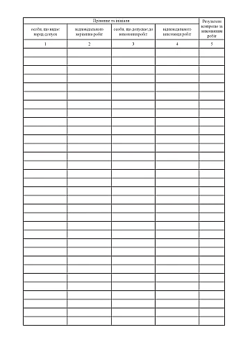 Logbook of performance of works with increased danger | PrintTo: Logbook of performance of works with increased danger на Printto.ua