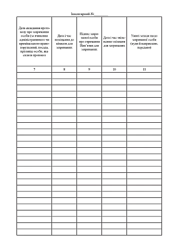 Journal of registration of persons placed in a room for detainees | PrintTo: Журнал обліку осіб, яких поміщено до кімнати для затриманих на Printto.ua