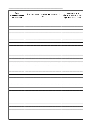 Journal of accounting for individual training | PrintTo: Журнал обліку індивідуальної підготовки на Printto.ua