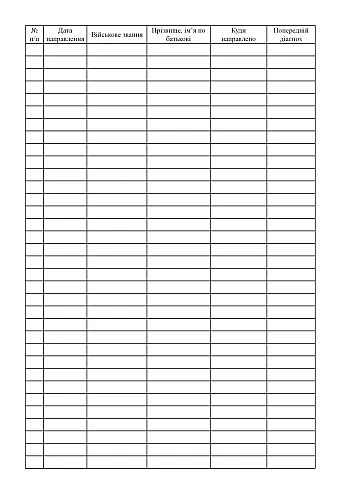 Logbook of patients referred for inpatient treatment, military medical commission, and persons requiring systematic medical observation | PrintTo: Logbook of patients referred for inpatient treatment, military medical commission, and persons requiring systematic medical observation на Printto.ua