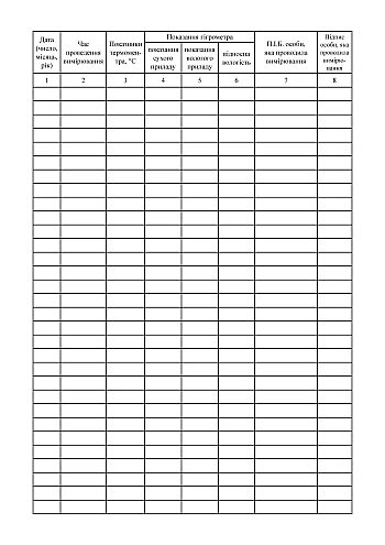 Logbook of temperature and relative humidity in the premises | PrintTo: Logbook of temperature and relative humidity in the premises на Printto.ua