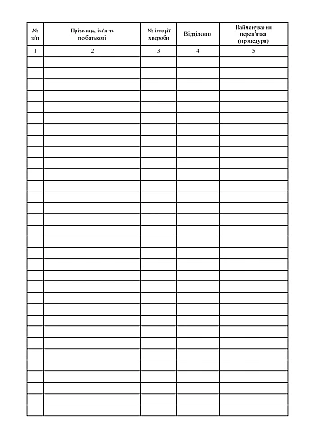 Dressing record book (procedure) | PrintTo: Книга учета перевязок (процедур) на Printto.ua