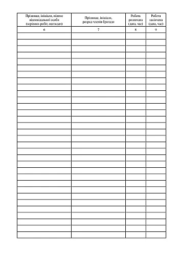 Logbook of work performed according to orders and instructions (work at height) на Printto.ua