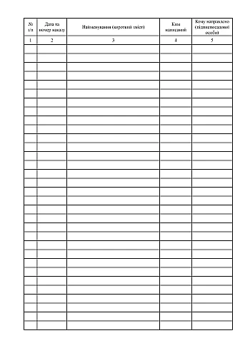 Order registration journal | PrintTo: Журнал реєстрації наказів на Printto.ua