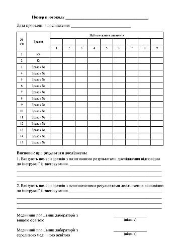 Journal of protocols for conducting additional tests | PrintTo: Журнал протоколів проведення досліджень додатковими тестами на Printto.ua