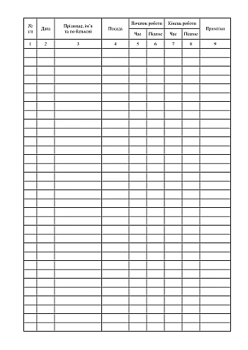 Working time book | PrintTo: Книга обліку робочого часу на Printto.ua
