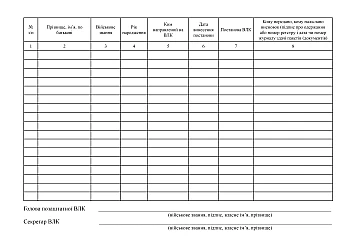 Minutes of meetings of the non-staff VLK | PrintTo: Книга протоколів засідань позаштатної ВЛК на Printto.ua
