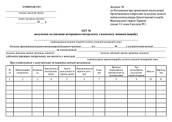 Act of removing the tool from the machine (product) kit | PrintTo: Акт извлечения инструмента из комплекта машины (изделия) на Printto.ua